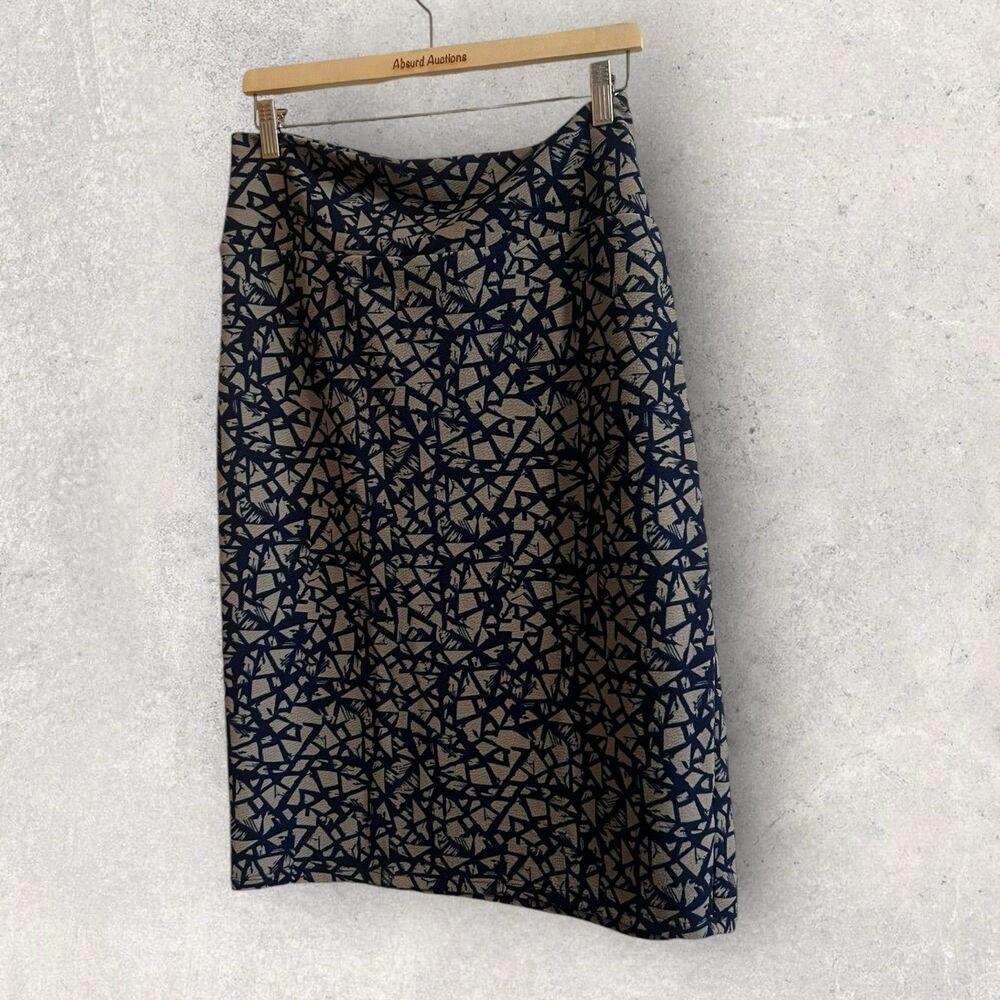 Women's LuLaRoe Cassie Pencil Skirt Blue/Gray Size 3XL